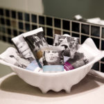 Bowl of complimentary toiletries from Mercure Hotels