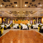 The City Suite at Mercure Norwich Hotel, set up for an evening event, wooden dancefloor