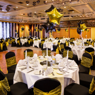 The City Suite at Mercure Norwich Hotel, set up for an evening event