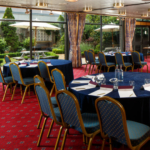 The City Suite at Mercure Norwich Hotel, set up for a meeting, cabaret style tables