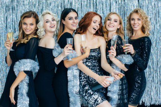 Photo of group of girls celebrating Christmas and new year